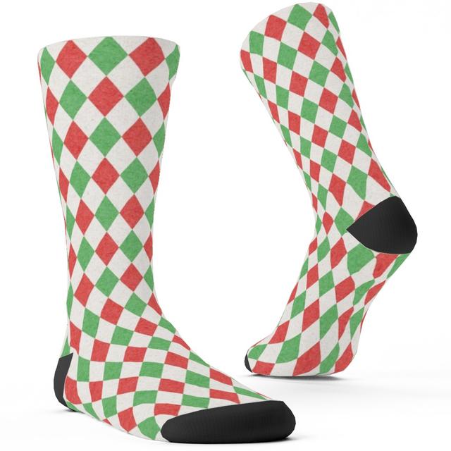 Custom Socks: Christmas Diamonds, Multicolor
