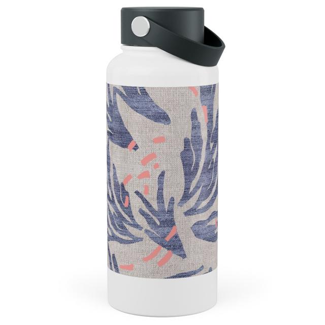 Wide Mouth Photo Water Bottles: French Linen Anemone, Stainless Steel, 30oz, Blue, True Blue