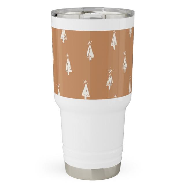 Travel Tumblers: Christmas Trees on Pine Needle, 30oz, Orange, Pueblo