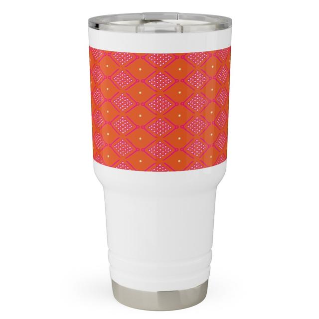 Travel Tumblers: Tribal Geometric - Orange, 30oz, Orange