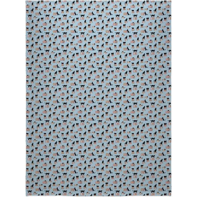 Plush Fleece Photo Blankets: Cats and Books Blanket, Plush Fleece, 60x80, Blue, Coast