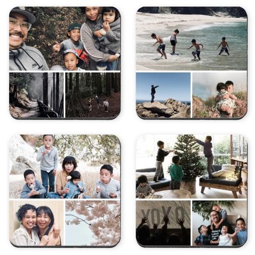 Photo Coasters: Gallery of Three, Set of 4, Multicolor
