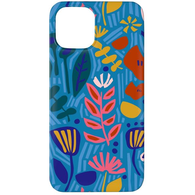 Custom iPhone 11 Pro Cases: Paper Cut Floral Garden, Slim Case, Matte Finish, Multicolor, Blue Suede