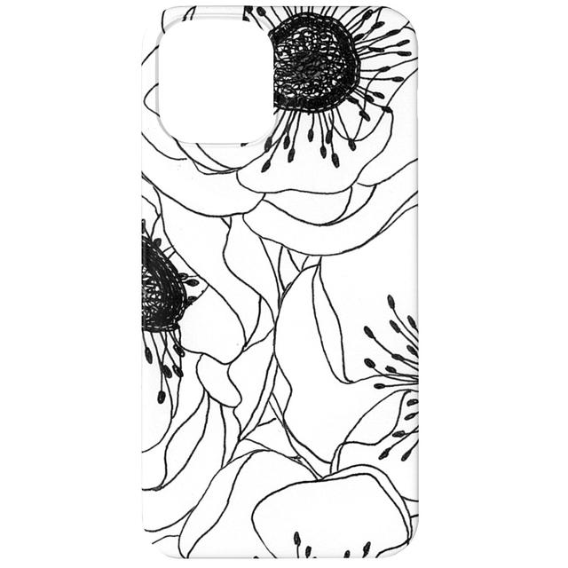 Custom iPhone 12 Mini Cases: White Anemones - Neutral, Slim Case, Matte Finish, White