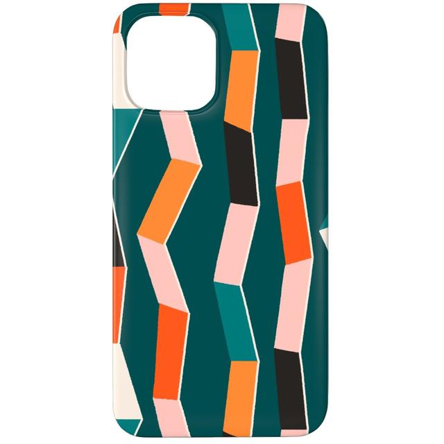 Custom iPhone 12 Pro Cases: Funky - Multi on Green, Silicone Liner Case, Matte Finish