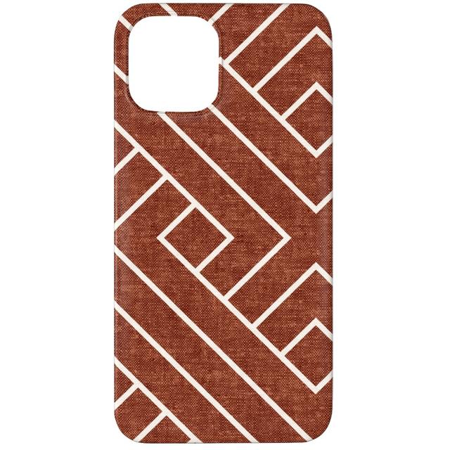 Custom iPhone 12 Pro Cases: Cadence Geometric Weave - Rust, Slim Case, Matte Finish, Red
