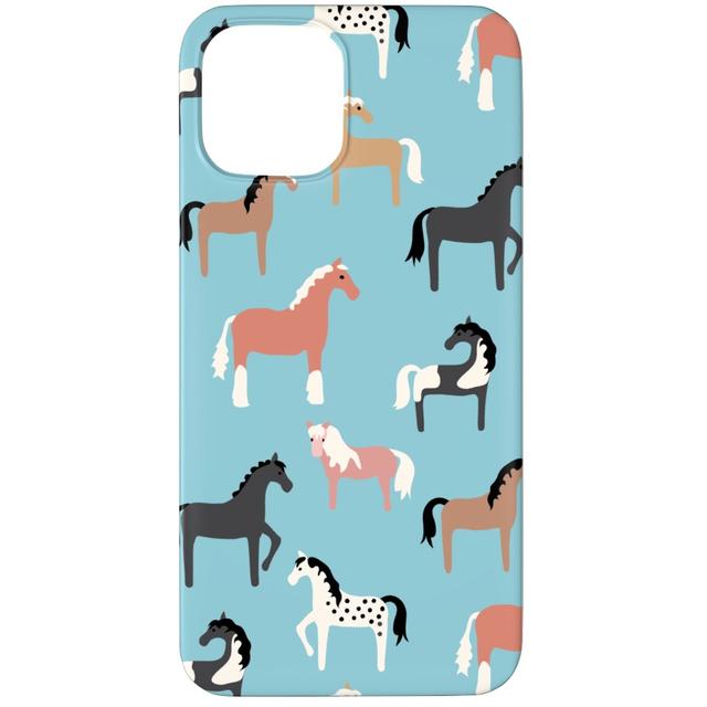 Custom iPhone 12 Pro Cases: Horse Party, Slim Case, Matte Finish, Blue, True Blue