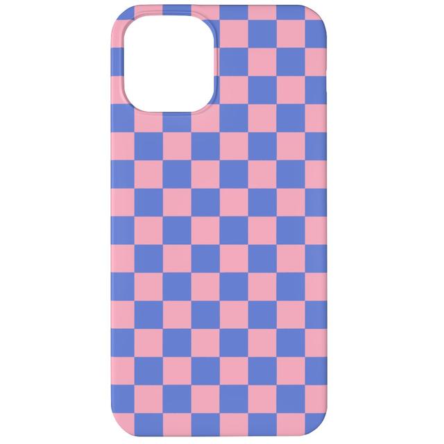 Custom iPhone 12 Cases: Fun Checkers - Pink and Purple, Silicone Liner Case, Matte Finish, Pink, Bright Pink