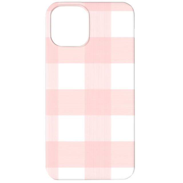 Custom iPhone 12 Cases: Cross Hatch Plaid, Slim Case, Matte Finish, Pink, Pearl
