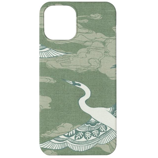 Custom iPhone 12 Cases: Egrets - Green, Slim Case, Matte Finish, Green, Classic Green