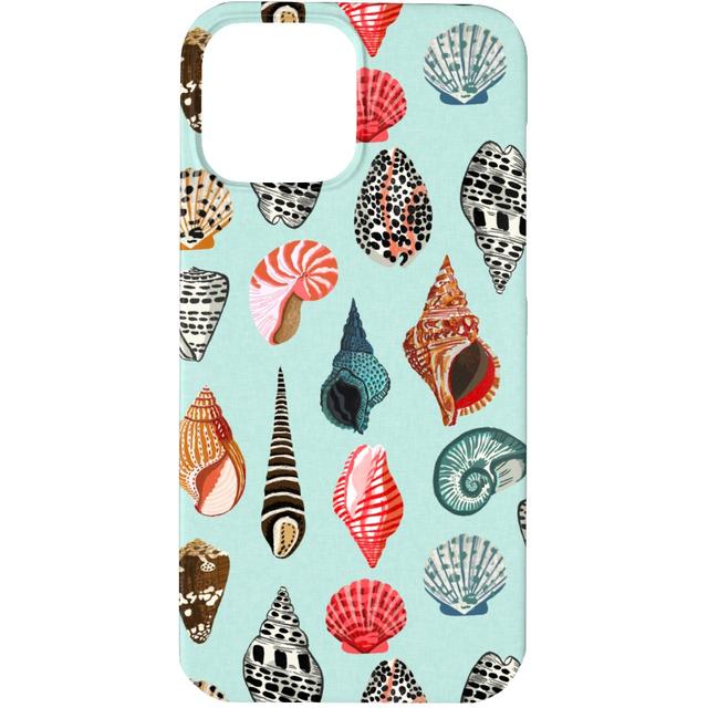 Custom iPhone 13 Pro Cases: Seashells Beach Summer - Mint, Slim Case, Matte Finish, Multicolor