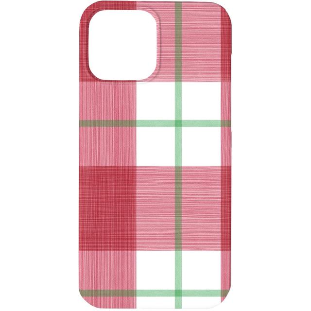 Custom iPhone 13 Pro Cases: Double Plaid, Slim Case, Matte Finish, Red, Apple