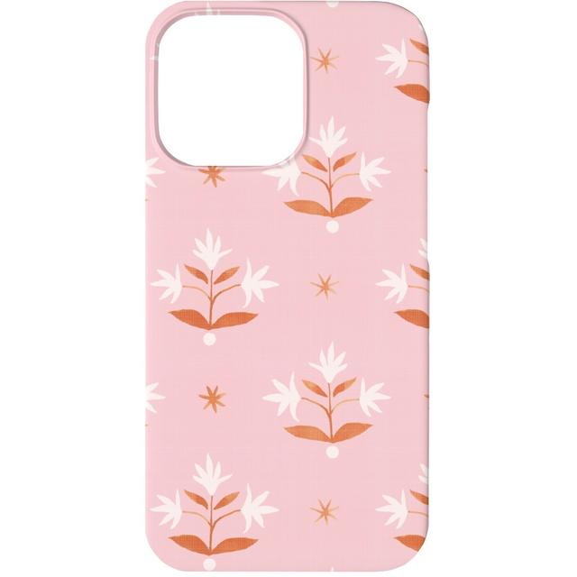 Custom iPhone 13 Cases: Thistle Stars - Pink and Orange, Silicone Liner Case, Matte Finish, Pink, Bright Pink