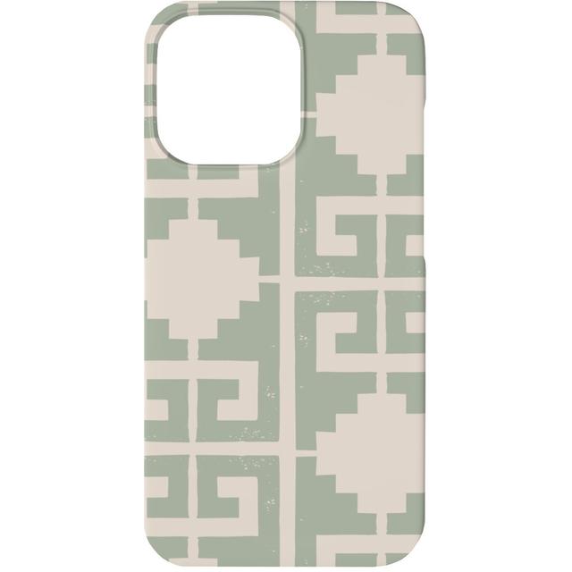 Custom iPhone 13 Cases: Greek To Me - Green on Cream, Slim Case, Matte Finish, Green, Classic Green