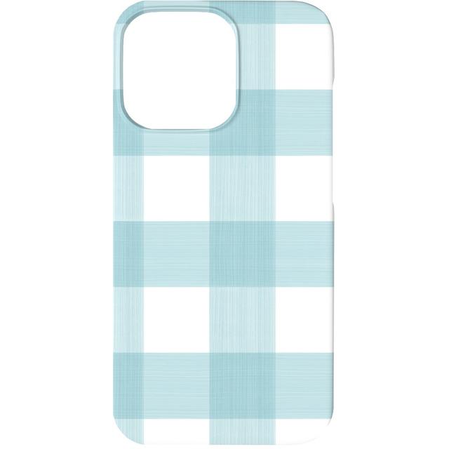 Custom iPhone 13 Cases: Cross Hatch Plaid, Slim Case, Matte Finish, Blue, Oasis