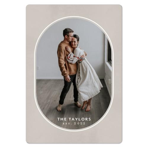 Personalized Magnets: Oval Border, 3x5, Brown, cafe