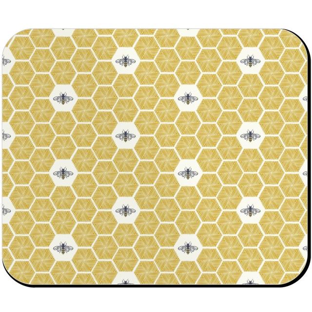 Custom Mouse Pads: Bees Stitched Honeycomb - Gold, Yellow, Classic Yellow