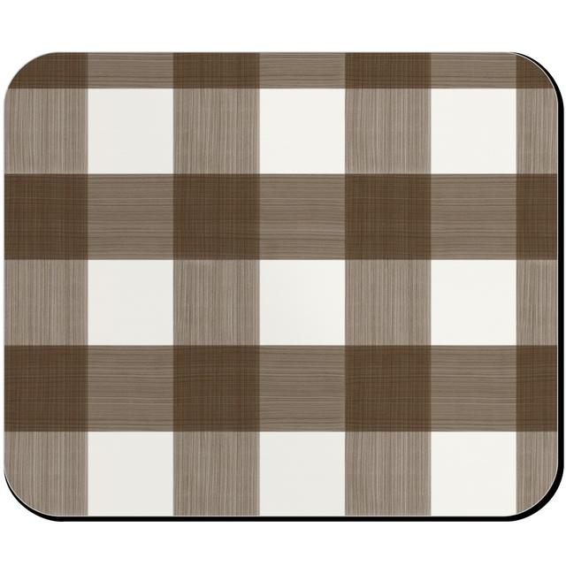 Custom Mouse Pads: Cross Hatch Plaid, Brown, Granite