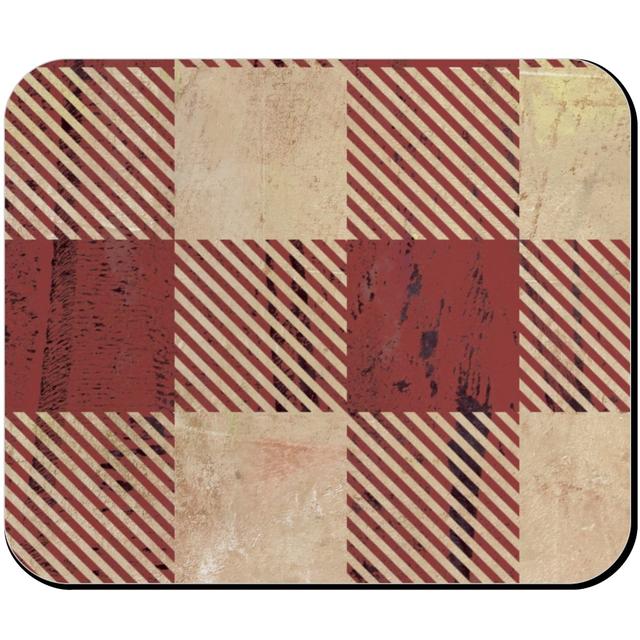 Custom Mouse Pads: Rustic Buffalo Plaid - Red