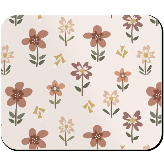 Custom Mouse Pads: Cute Daisies & Foxgloves Floral - Earth Tones, Pink, Bright Pink