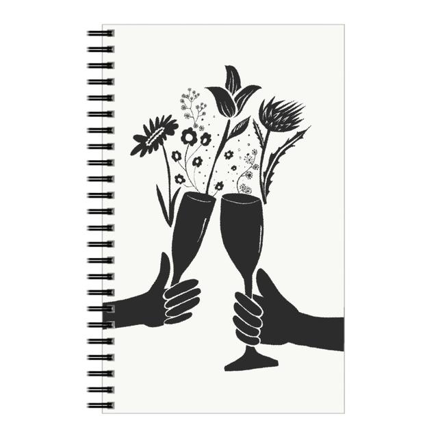 Personalized Notebooks: Celebrate - Black & White, 5x8, Black