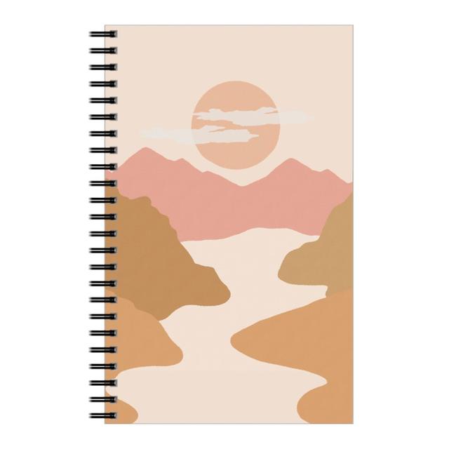 Personalized Notebooks: Abstract Valley Landscape - Neutral, 5x8, Orange