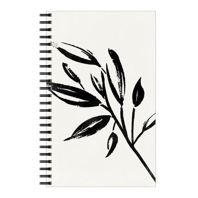 Personalized Notebooks: Zen Brush - Black and Beige, 5x8, Gray