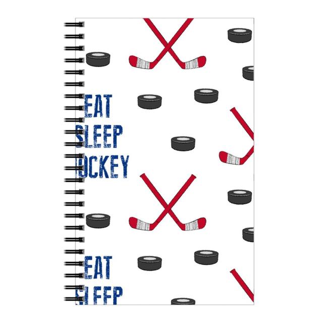 Personalized Notebooks: Eat Sleep Hockey - Red and Blue, 5x8, Multicolor