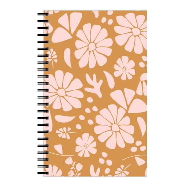 Personalized Notebooks: Jungle Floral - Orange and Pink, 5x8, Orange