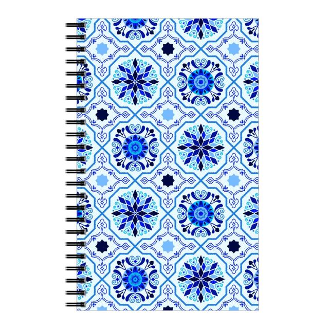 Personalized Notebooks: Cheery Royal Blue Modern Moorish Tiles - Blue, 5x8, Blue, True Blue