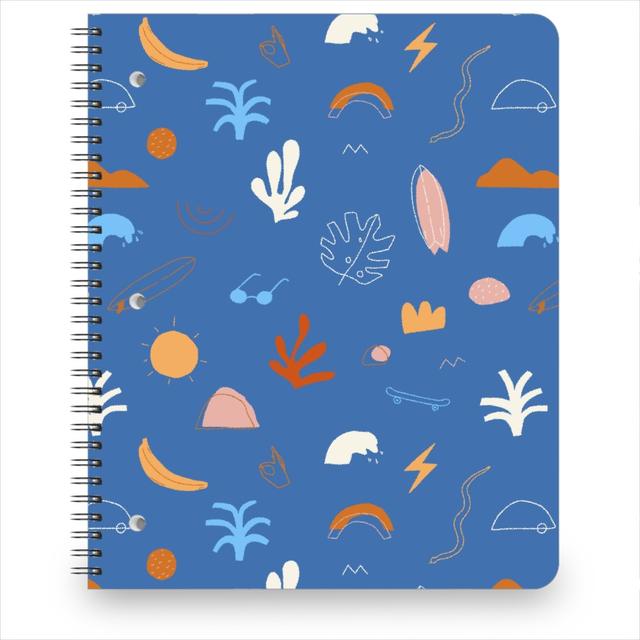 Personalized Notebooks: Summer Dayz - Blue, 8.5x11, Blue, True Blue