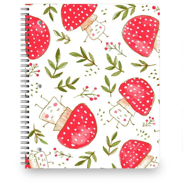 Personalized Notebooks: the Happiest Little Mushrooms - Red, 8.5x11, Red