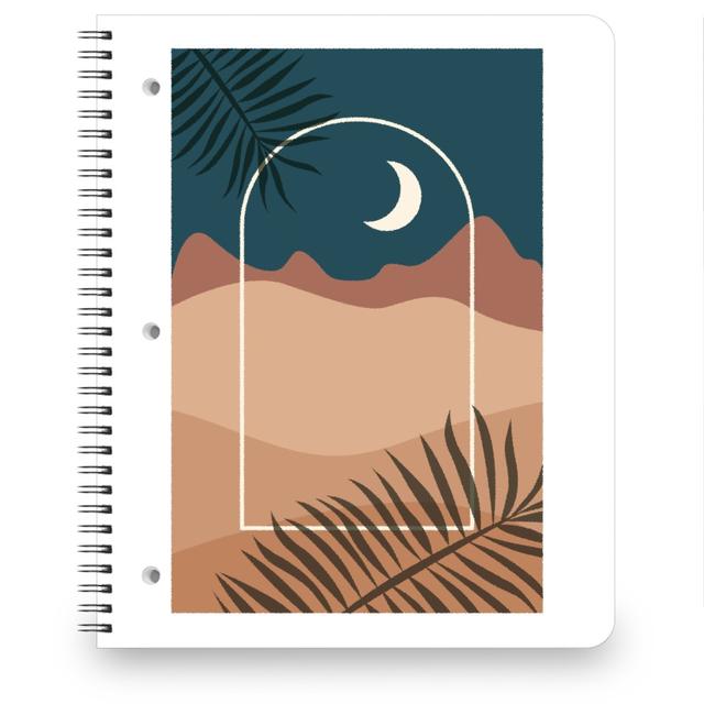 Personalized Notebooks: Abstract Landscapes in Windows Moon, 8.5x11, Multicolor, Seaweed