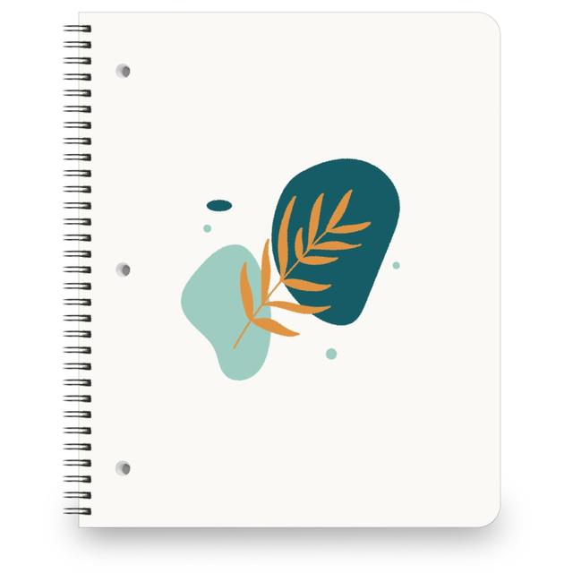 Personalized Notebooks: Shapes and Fern Leaf, 8.5x11, Green, Ink Spot
