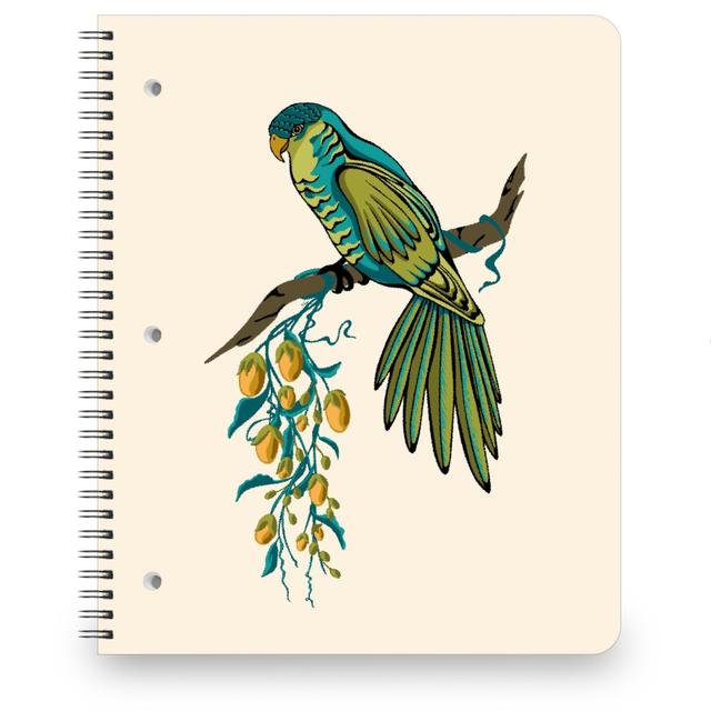 Personalized Notebooks: Bird Perched on Branch - Multi, 8.5x11, Beige, Pearl