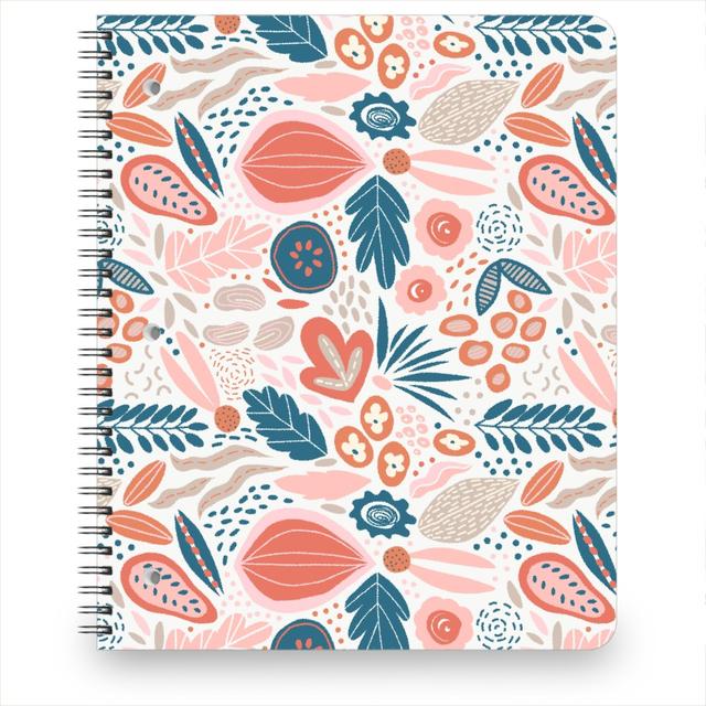 Personalized Notebooks: Pink & Teal Botanicals, 8.5x11, Multicolor