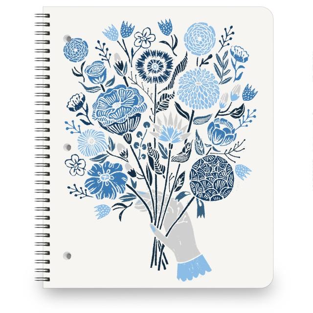 Personalized Notebooks: Bouquet in Hand - Blue, 8.5x11, Blue, True Blue