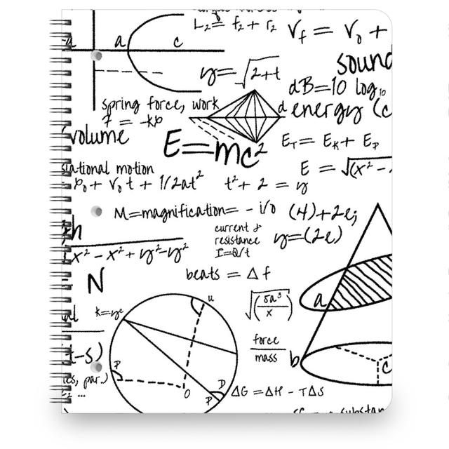 Personalized Notebooks: Common Equations, 8.5x11, White