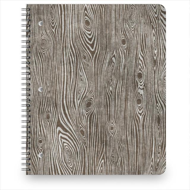 Personalized Notebooks: Woodgrain Driftwood, 8.5x11, Brown, Ash