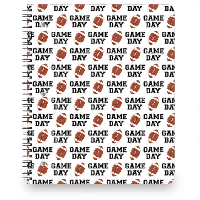 Personalized Notebooks: Game Day - College Football - Black and White, 8.5x11, Brown
