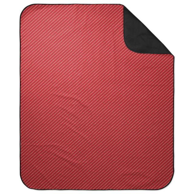 Picnic Blankets: Diagonal Stripes on Christmas Red Picnic Blanket, Red