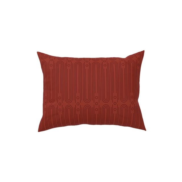 Woven Pillows: Art Deco Arches - Cranberry, Black, 12x16, Single Sided, Red