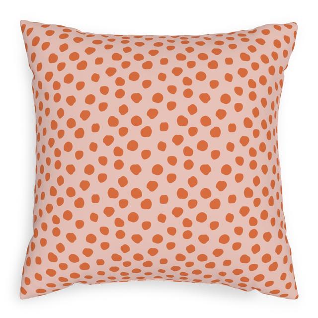 Woven Pillows: Dotty - Pink and Orange, Beige, 20x20, Single Sided, Pink, Bright Pink