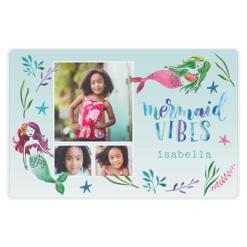 Custom Placemats: Nautical Mermaid Vibes, Blue, frost