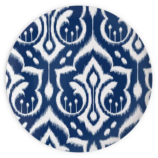 Plates: Ikat Damask - Midnight Navy, 10x10, Blue, True Blue