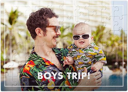 Custom Photo Puzzles: Simple Frame, 60 Pieces, White