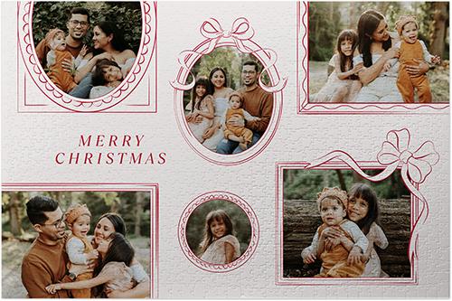 Custom Photo Puzzles: Whimsical Holiday Frames, 1014 Pieces, Red, scarlet