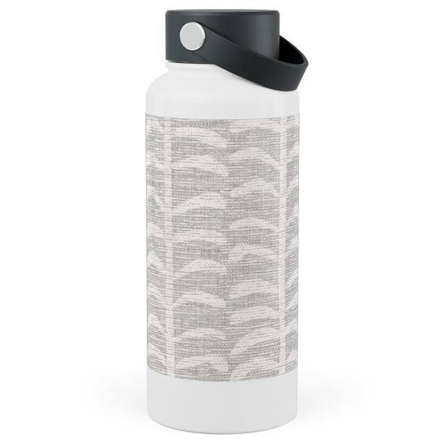 Wide Mouth Photo Water Bottles: Grasscloth Vine - Neutral, Stainless Steel, 30oz, Gray