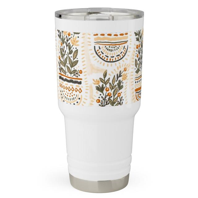 Travel Tumblers: the Gardener's Pocket - Earthy, 30oz, Beige, Pearl