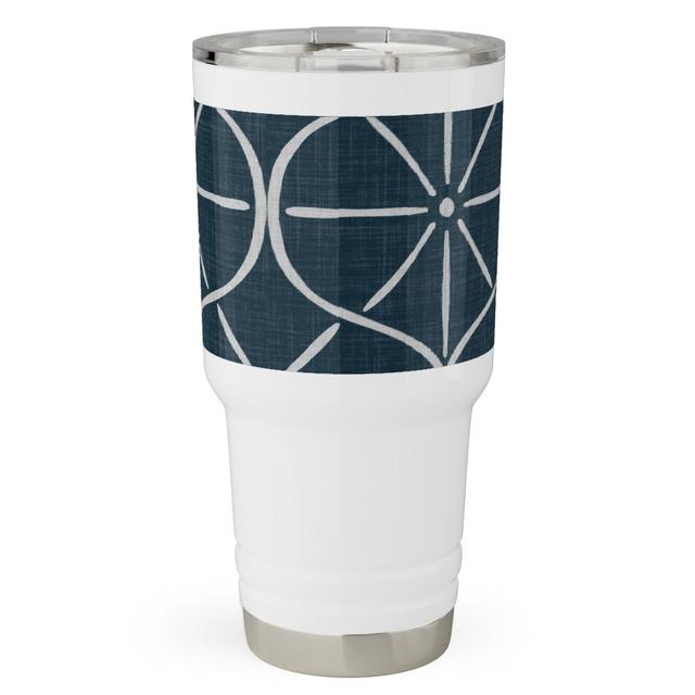 Travel Tumblers: Ovalesque - Blue, 30oz, Blue, True Blue